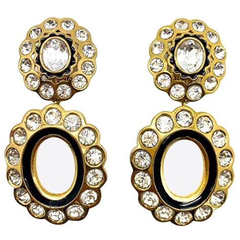 dior gold dangle earrings|Christian Dior Earrings .